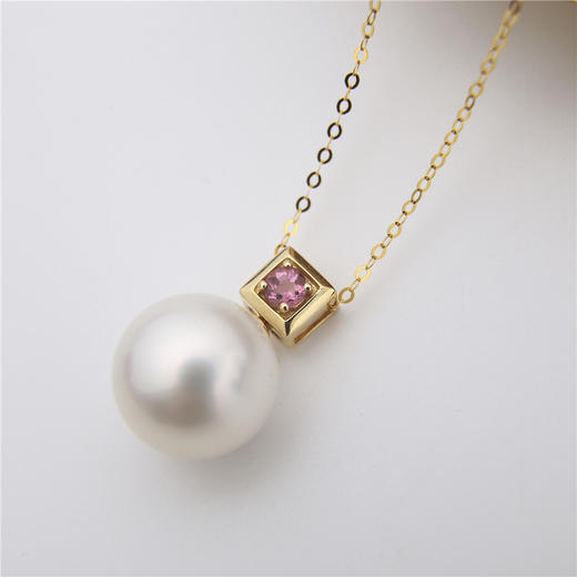 红色碧玺 南洋白珠项链耳环套装 商品图3