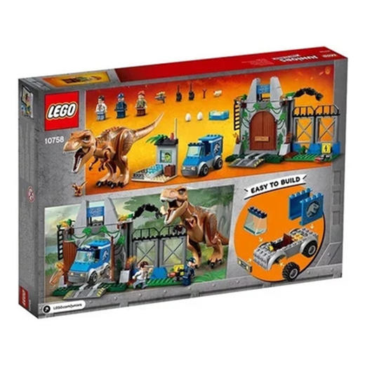 dwpp乐高积木小拼砌师系列侏罗纪世界霸王龙大逃亡10758儿童拼装玩具