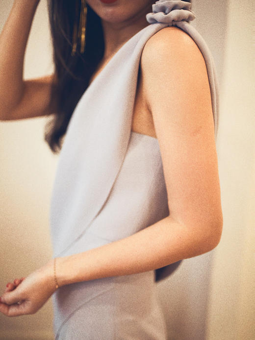 AtelierMissLu / Yvonne 香芋紫可卸肩披抹胸礼服 商品图1