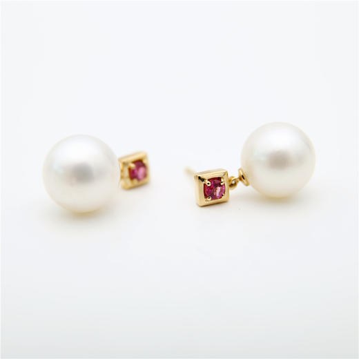 红色碧玺 南洋白珠项链耳环套装 商品图7