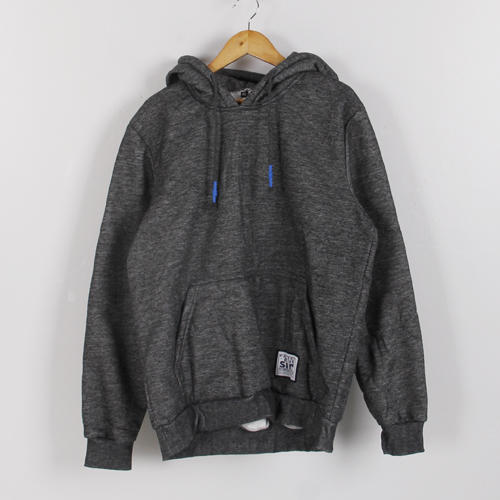 xxl码深灰色加绒连帽保暖套头卫衣b92