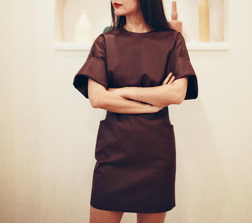 AtelierMissLu / Hedda仿皮连身短裙 商品图0