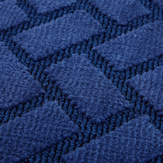 哲品 妙格系列蓝色锦纶长方形圆角客厅茶几茶室地毯简约现代家用 商品图2