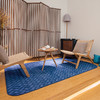 哲品 妙格系列蓝色锦纶长方形圆角客厅茶几茶室地毯简约现代家用 商品缩略图0