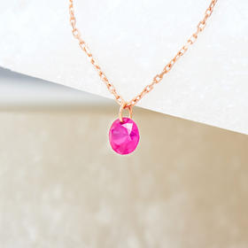北京仓｜La Brune et La Blonde-7月生辰石-0.3克拉红宝石 18k玫瑰金项链［法国设计师］