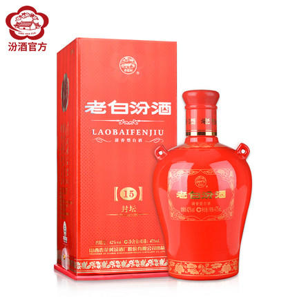 山西汾酒杏花村酒 封坛15汾酒42度475mL 礼盒装 清香型白酒 商品图1