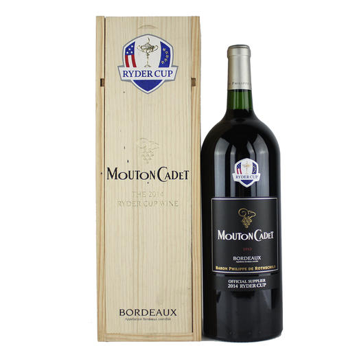 木桐嘉棣莱德杯红葡萄酒1.5l mouton cadet ryder cup rouge礼盒