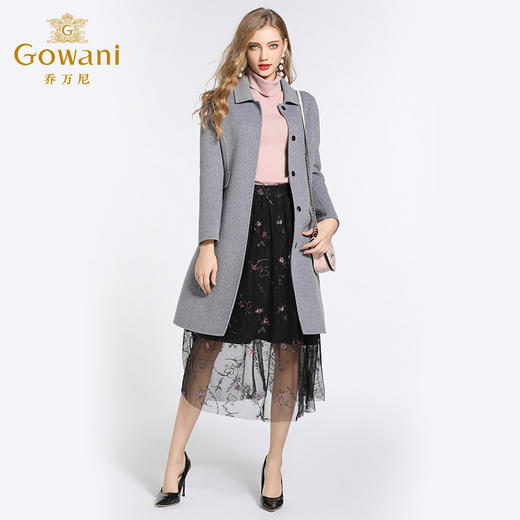 【羊绒】乔万尼冬季外套流行修身收腰气质双面羊绒大衣中长款EB4A020 商品图1