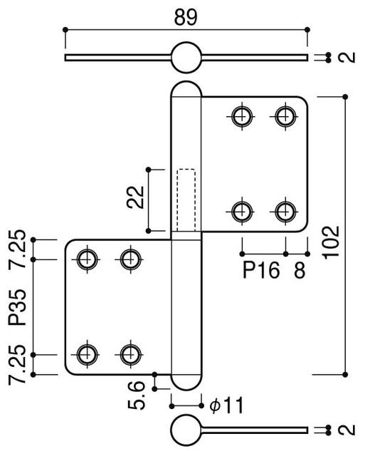 日本原装进口KAWAJUN铰链 建筑木门合页ハタ蝶番Rタイプ AC-741 商品图1