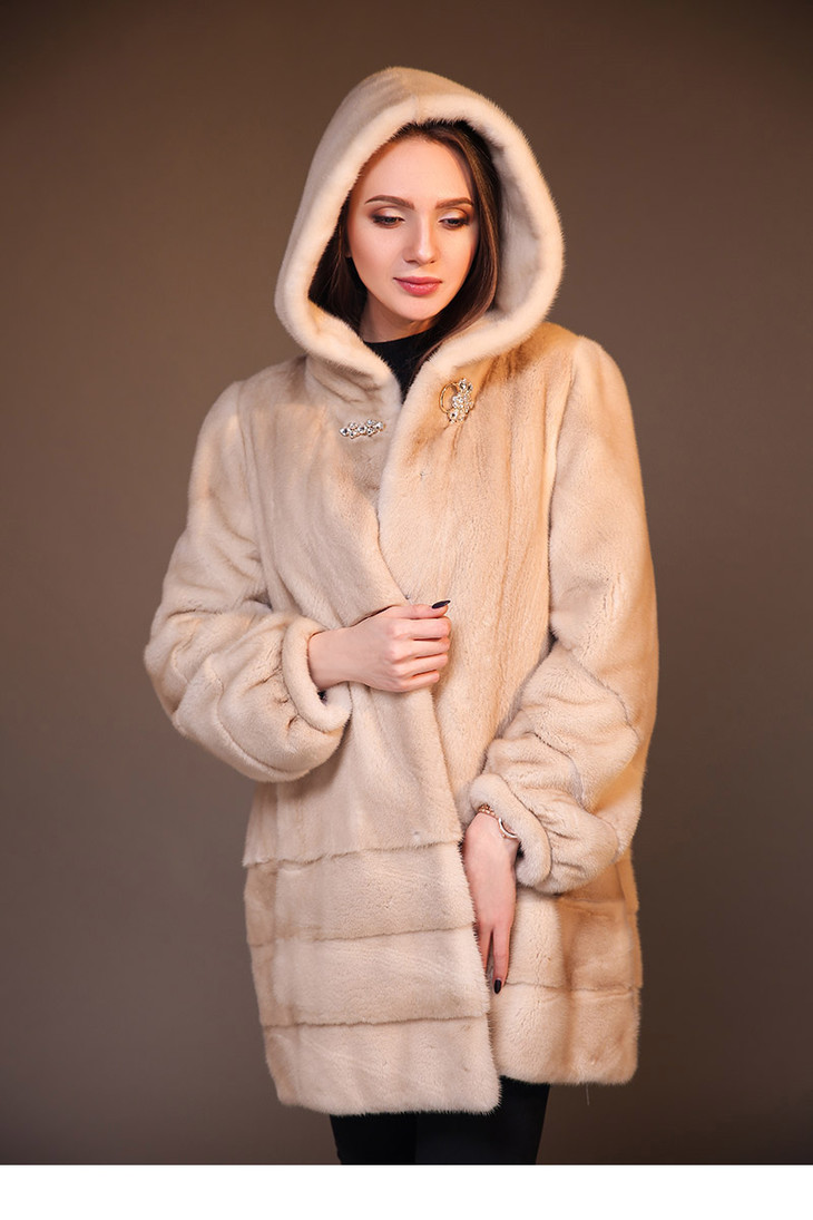 kc皮草米黄平帽吊袖111122141031