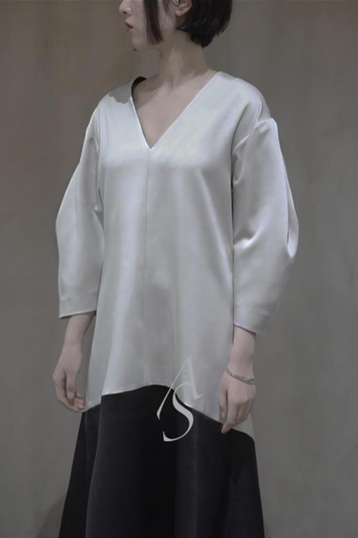 toteme19ps月光拼色marial光面连衣裙