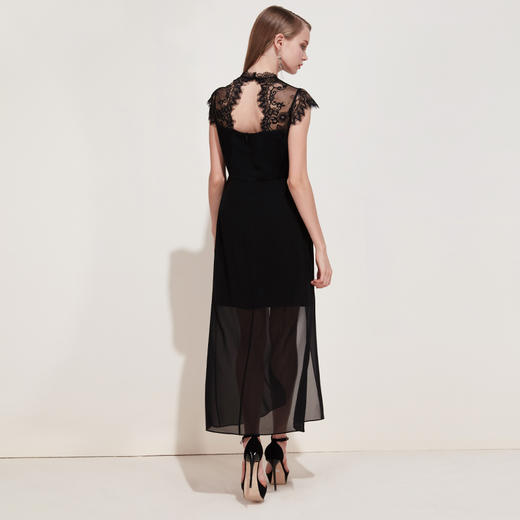 EITIE爱特爱女装春季优雅蕾丝年会礼服女宴会镂空连衣裙5977610 商品图4