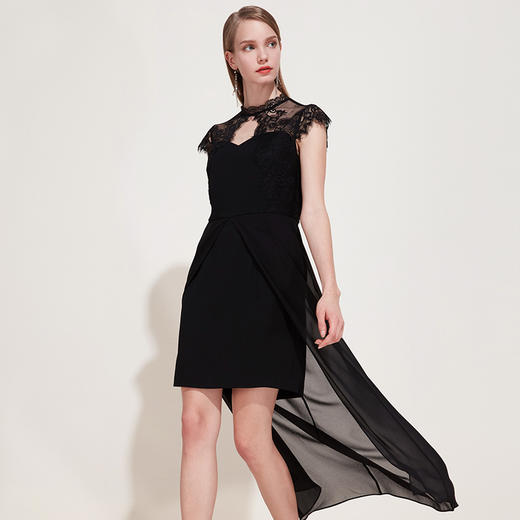 EITIE爱特爱女装春季优雅蕾丝年会礼服女宴会镂空连衣裙5977610 商品图3