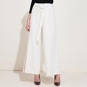 EITIE爱特爱品牌女装春季新款宽松简约高腰白色阔腿裤休闲裤5905609