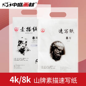 山牌纸业 4K本色素描纸160g 铅画纸图画纸高考用纸 一包20张