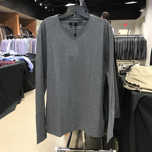 19秋季新款 Hugo Boss 男士 REGULAR FIT 纯棉V领长袖T恤50312868 商品图0