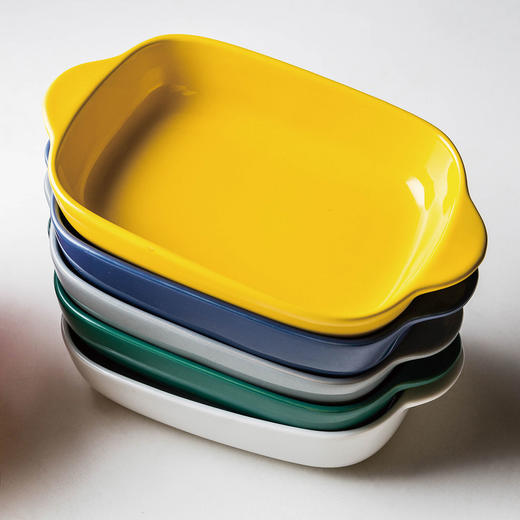 摩登主妇长方形陶瓷烤碗双耳焗饭盘家用西餐盘微波炉烘焙烤盘菜盘 商品图0