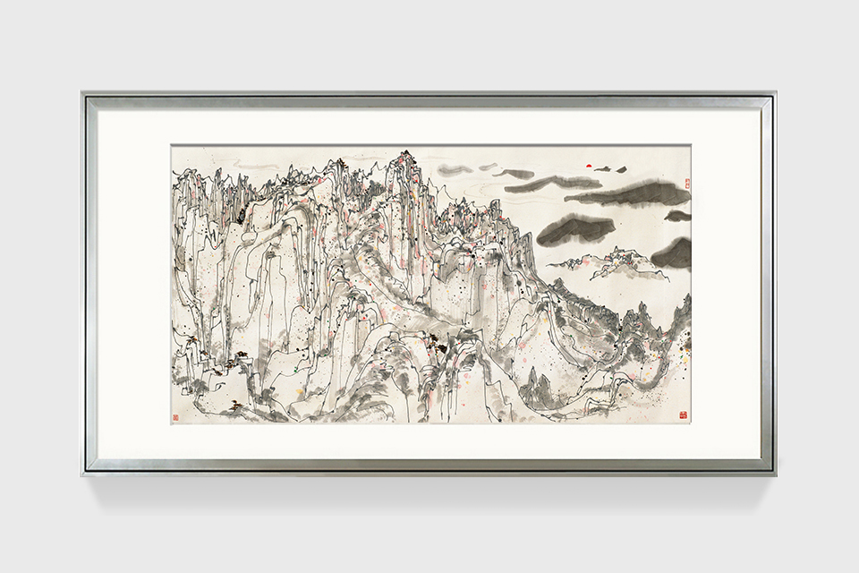 吴冠中|《日照群峰》——综合版（水墨）