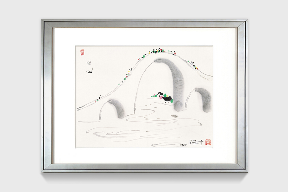 吴冠中|《忆杭州》——综合版（水墨）