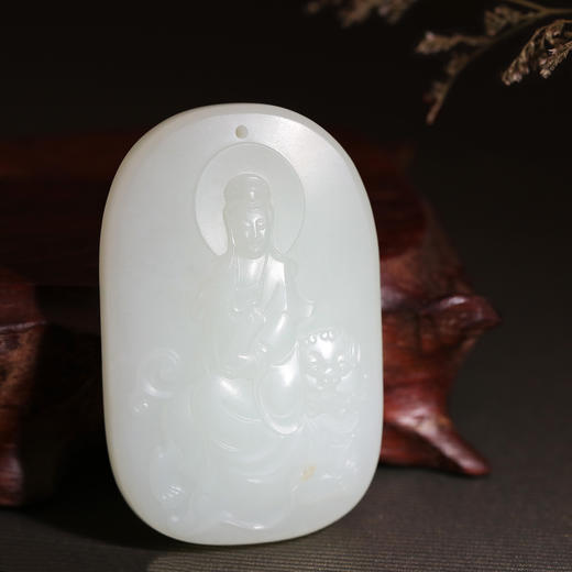 和田玉（白玉）玉牌-- 观音 63.68g 商品图2