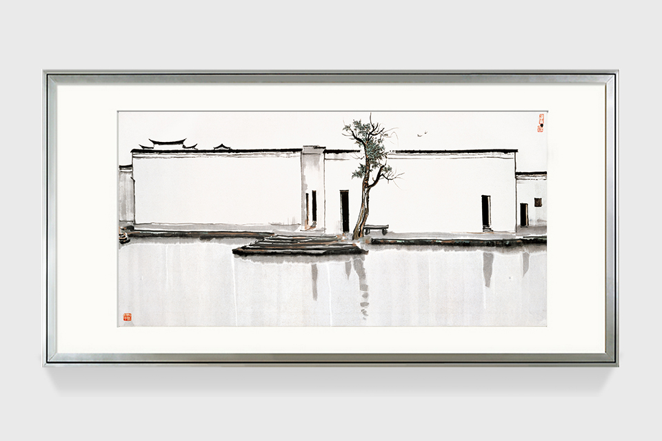 吴冠中|《双燕》——综合版（水墨）