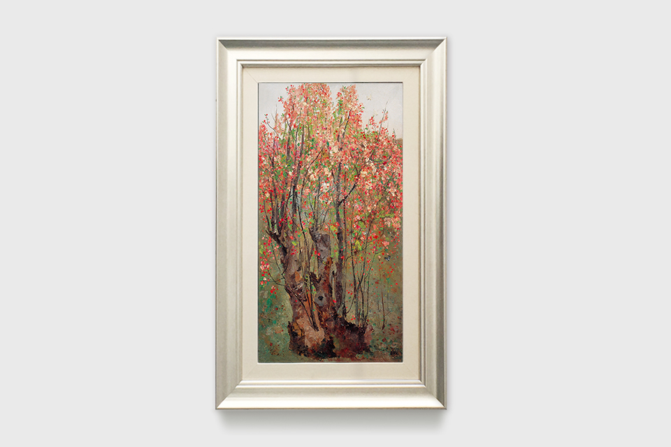 吴冠中|《海棠花》——综合版（油画）