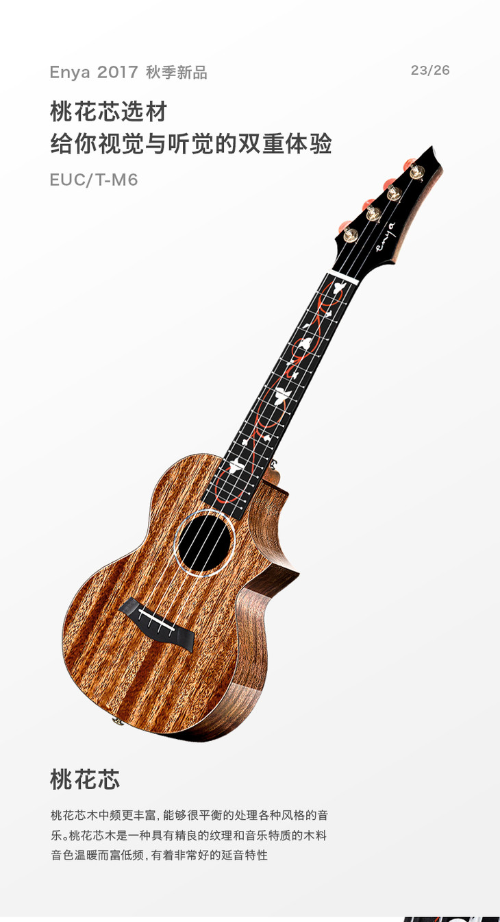 恩雅m6桃花芯全单尤克里里丁老师福利