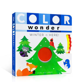 英文原版绘本 Color Wonder winter is here！转动轮子改变冬天的颜色 儿童启蒙色彩季节认知纸板操作书2-6-8岁学前低幼早教图画书