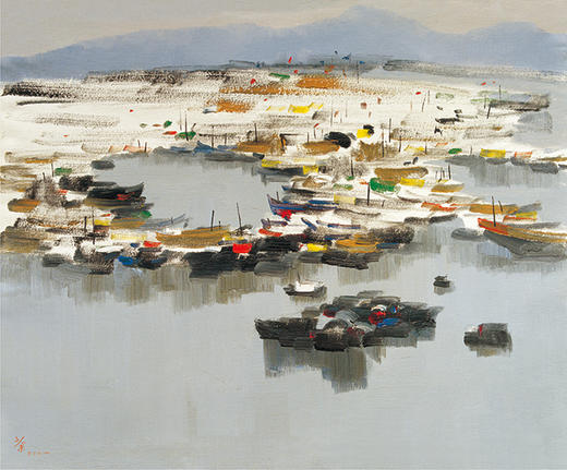 吴冠中|《舟群》——综合版（油画） 商品图1