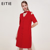 EITIE爱特爱品牌女装春季宽松腰短袖拼接圆领连衣裙中裙5901602 商品缩略图0
