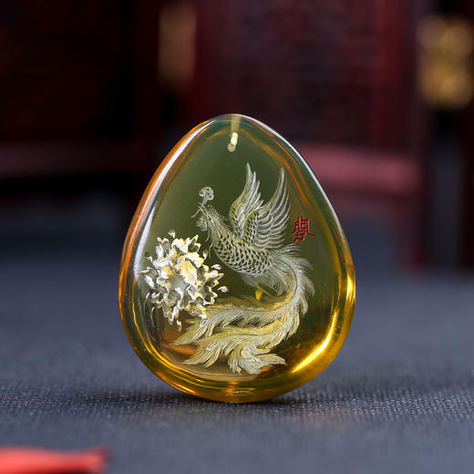 蜜蜡凤凰吊坠克重163g规格489405156mm编码dk5685