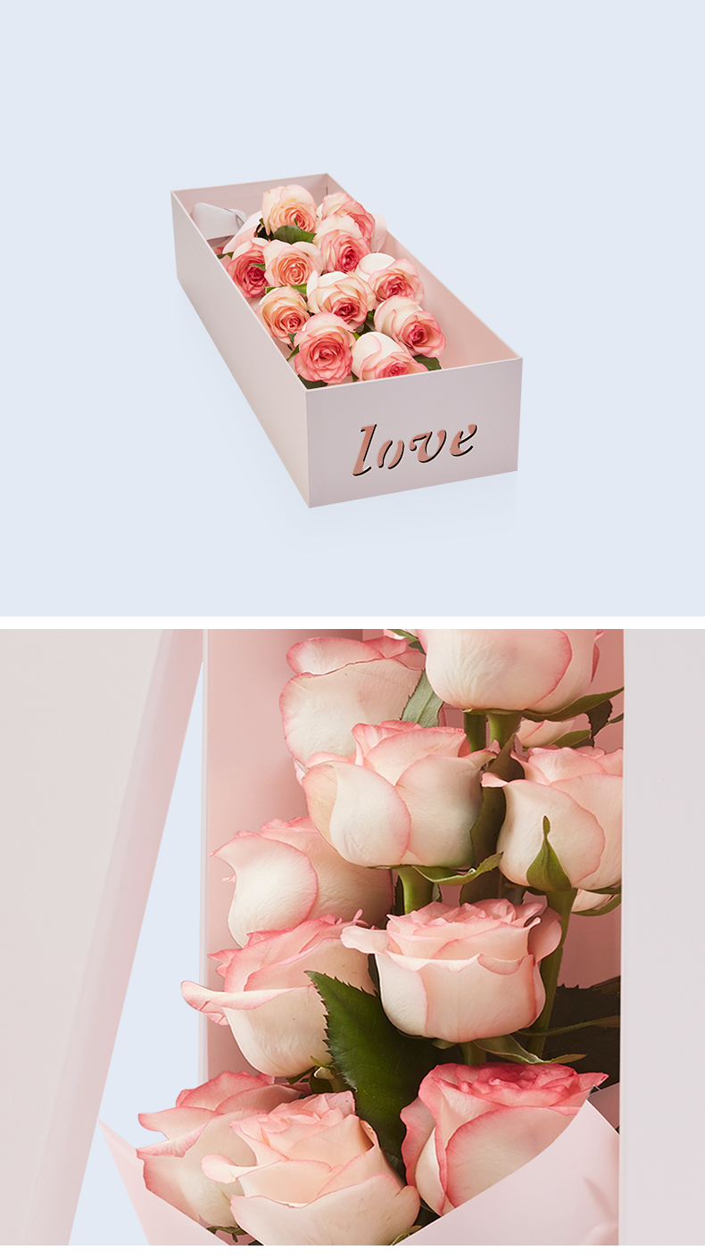 loveroseonly鲜花玫瑰基础恋爱时光11支60cm长形