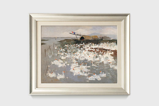 吴冠中|《太湖鹅群》——综合版(油画） 商品图0