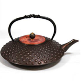 铸铁茶壶铁壶0.7L扁大粒子壶泡茶壶手工铸造