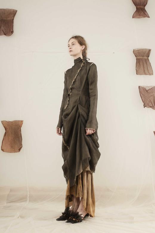 mutedance草木灰色连衣裙md19ss09