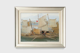 吴冠中|《富春江打渔船》——综合版（油画）