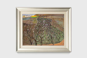 吴冠中|《桃花》——综合版（油画）