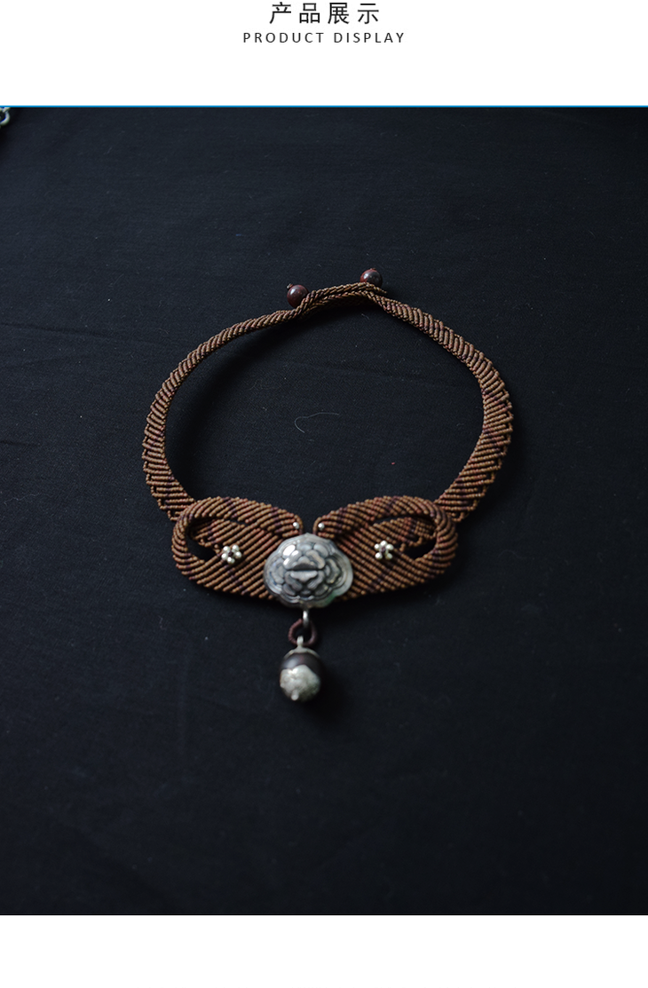 富贵花开绳结项链