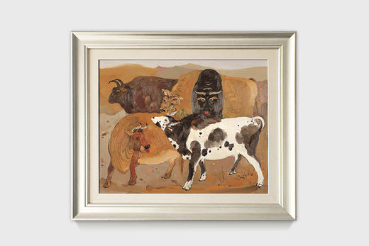 吴冠中|《五牛图》——综合版(油画） 商品图0