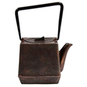 铸铁茶壶铁壶0.7L高四方壶泡茶壶手工铸造