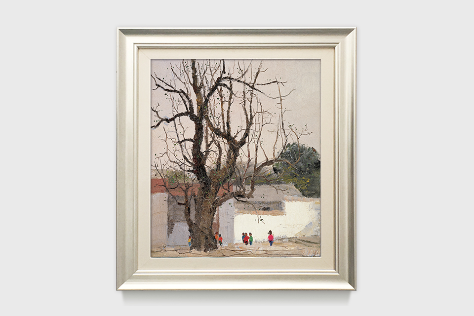 吴冠中|《枣树儿童》——综合版（油画）