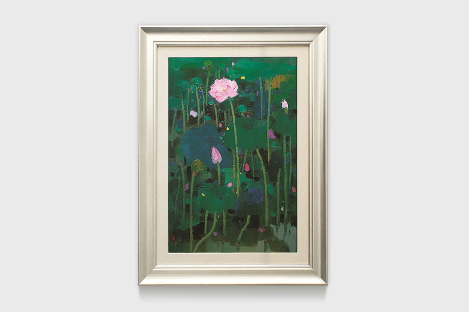 吴冠中|《红莲（一）》——综合版（油画）