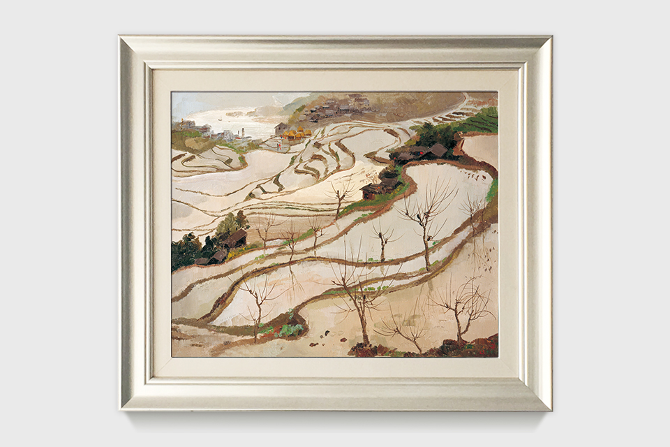 吴冠中|《水田》——综合版(油画）