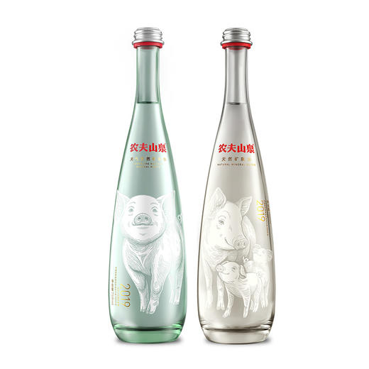 农夫山泉玻璃瓶天然矿泉水猪年生肖典藏版一套 商品图0