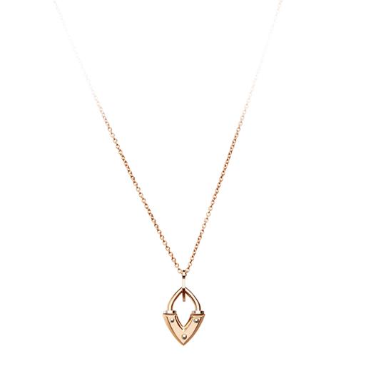 roseonly玫瑰珠宝lovelock项链13mm18k双色金