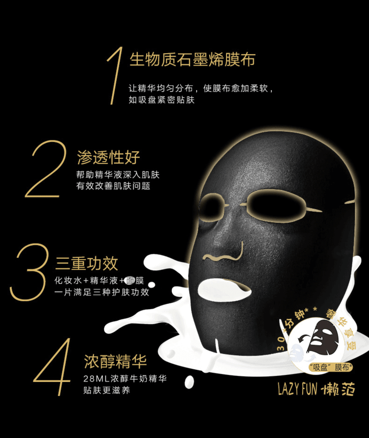 赫拉牛奶爆浆晚安面膜片