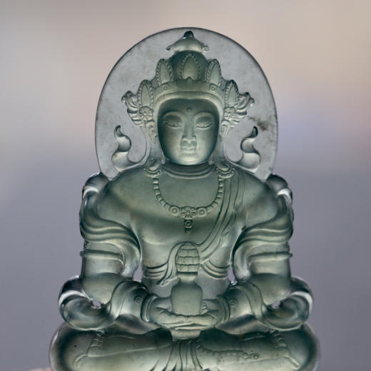 高冰种晴水绿翡翠度母 商品图10