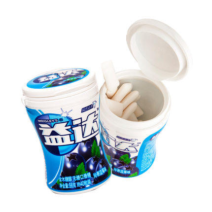 益达无糖口香糖约40粒蓝莓味56g木糖醇