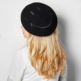 北京仓｜LAULHERE-SMILEY-经典全黑 贝雷帽［法国设计师］