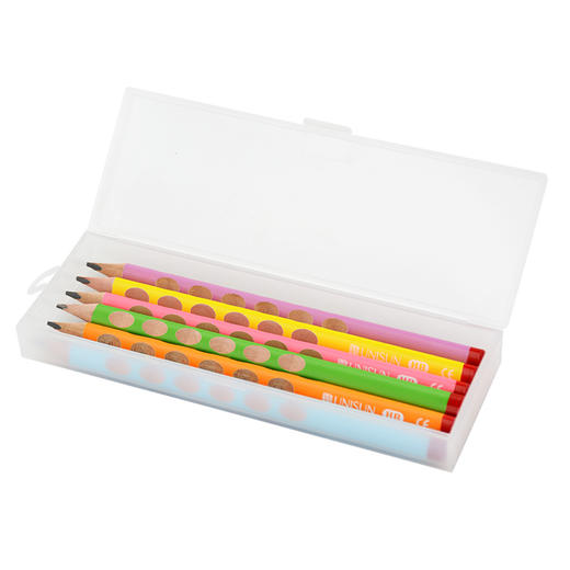 【初学者必备】优尼森粗三角杆矫正握姿洞洞铅笔带笔盒铅笔2盒装赠两块橡皮两个转笔刀 商品图1